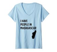 Women's I Have People in Madagascar V-Neck T-Shirt
