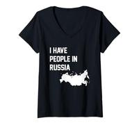 Women's I Have People in Russia V-Neck T-Shirt