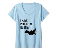 Women's I Have People in Russia V-Neck T-Shirt