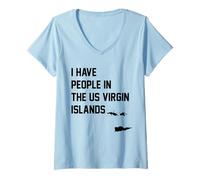 Women's I Have People in the US Virgin Islands V-Neck T-Shirt