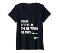 Women's I Have People in the US Virgin Islands V-Neck T-Shirt