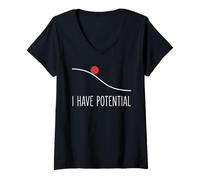 Women's I Have Potential Funny Physics Science Humor Energy Formula V-Neck T-Shirt