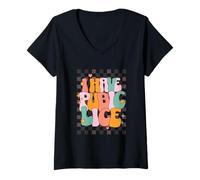 Womens I Have Pubic Lice Funny Retro Offensive Humor Inappropriate V-Neck T-Shirt