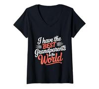 Womens I Have The Best Grandparents In The World Grandchild ------ V-Neck T-Shirt