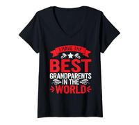 Womens I Have The Best Grandparents In The World Grandchild - V-Neck T-Shirt