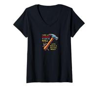 Womens I Have The Hammer You Give Nails Handyman This is Not Drill V-Neck T-Shirt