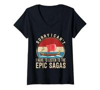 Womens I Have To Listen The Epic Sagas Greek Odysseus Musical V-Neck T-Shirt