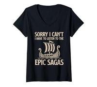 Womens I Have To Listen The Epic Sagas Greek Odysseus Musical V-Neck T-Shirt