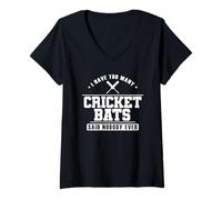 Womens I Have Too Many Cricket Bats V-Neck T-Shirt