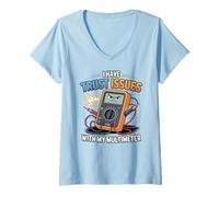 Womens I Have Trust Issues With My Multimeter, Electrical Engineer V-Neck T-Shirt