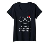 Women's I Have Unlimited Potential - Funny Physics Math V-Neck T-Shirt
