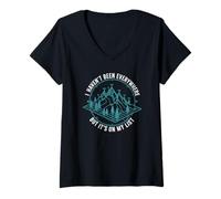 Women's I Haven't Been Everywhere But It's On My List Backpacking V-Neck T-Shirt