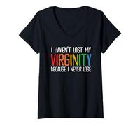 Womens I Haven't Lost My Virginity Because I Never Lose Funny LGBTQ V-Neck T-Shirt