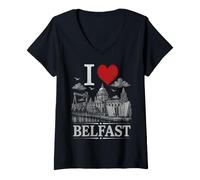 Women's I Heart Belfast I Love Belfast Souvenir V-Neck T-Shirt