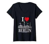 Women's I Heart Berlin I Love Berlin Souvenir V-Neck T-Shirt