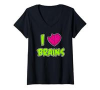 Womens I Heart Brain Funny For Men Women V-Neck T-Shirt