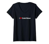 Women's I Heart Cold Brew V-Neck T-Shirt
