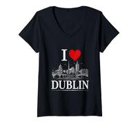 Women's I Heart Dublin I Love Dublin Souvenir V-Neck T-Shirt