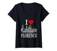 Women's I Heart Florence I Love Florence Souvenir V-Neck T-Shirt