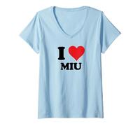 Womens I Heart Miu First Name I Love Personalized Stuff V-Neck T-Shirt