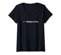 Womens I Heart Morgan le Fay V-Neck T-Shirt