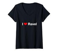 Womens I Heart Ravel V-Neck T-Shirt