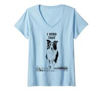 Womens I Herd That Funny Border Collie Dog Lover V-Neck T-Shirt