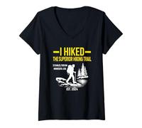 Womens I Hiked The Superior Hiking Trail 2024 V-Neck T-Shirt
