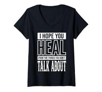 Women's I Hope You Heal from The Things You Don't Talk About V-Neck T-Shirt