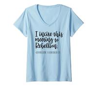 Womens I Incite This Meeting to Rebellion Emmeline Essential V-Neck T-Shirt