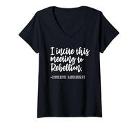 Womens I incite this meeting to rebellion Emmeline pankhurst V-Neck T-Shirt
