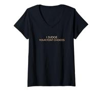 Women's I Judge Your Font Choices Typography Layout Graphic Design V-Neck T-Shirt