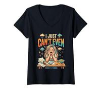 Women's I Just Can't Even V-Neck T-Shirt
