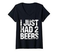 Women's I Just Had 2 Beers Drunk Lying Quotes |- V-Neck T-Shirt
