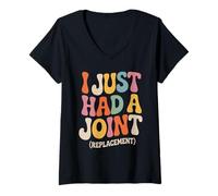 Womens I Just Had a Joint Replacement Hip Replacement Recovery Knee V-Neck T-Shirt