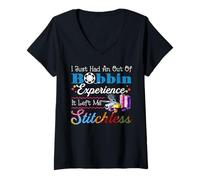 Womens I Just Had An Out Of Bobbin Experience It Left Me Stitchless V-Neck T-Shirt