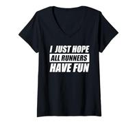Womens I Just Hope All Runners Have Fun Jogging Runners Funny Running V-Neck T-Shirt