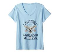 Women's I Just Mad As Hell Cause I Love This Place 1776 4th July V-Neck T-Shirt
