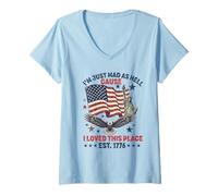 Women's I Just Mad As Hell Cause I Love This Place 1776 4th July V-Neck T-Shirt