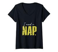 Womens I Just Need A Nap So Much Short Time Nap V-Neck T-Shirt