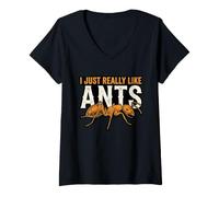 Women's I Just Really Like Ants Funny Ant Keeper V-Neck T-Shirt
