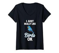 Womens I just Really Like Birds ok V-Neck T-Shirt