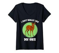 Womens I just Really Like Dik-Diks Dik-Dik V-Neck T-Shirt