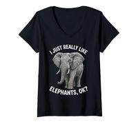 Women's I Just Really Like Elephants Ok V-Neck T-Shirt