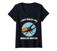 Womens I just Really Like Hercules Beetles Hercules Beetle V-Neck T-Shirt