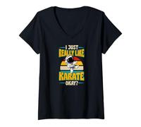 Women's I Just Really Like Karate Okay V-Neck T-Shirt