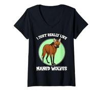 Womens I just Really Like Maned Wolves Maned Wolf V-Neck T-Shirt
