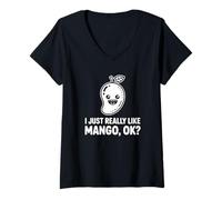 Women's I Just Really Like Mango Ok? Funny Mango V-Neck T-Shirt