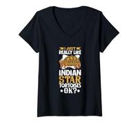Womens I just Really Like My Indian Star Tortoise V-Neck T-Shirt