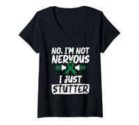 Womens I Just Stutter - Stuttering Awareness V-Neck T-Shirt